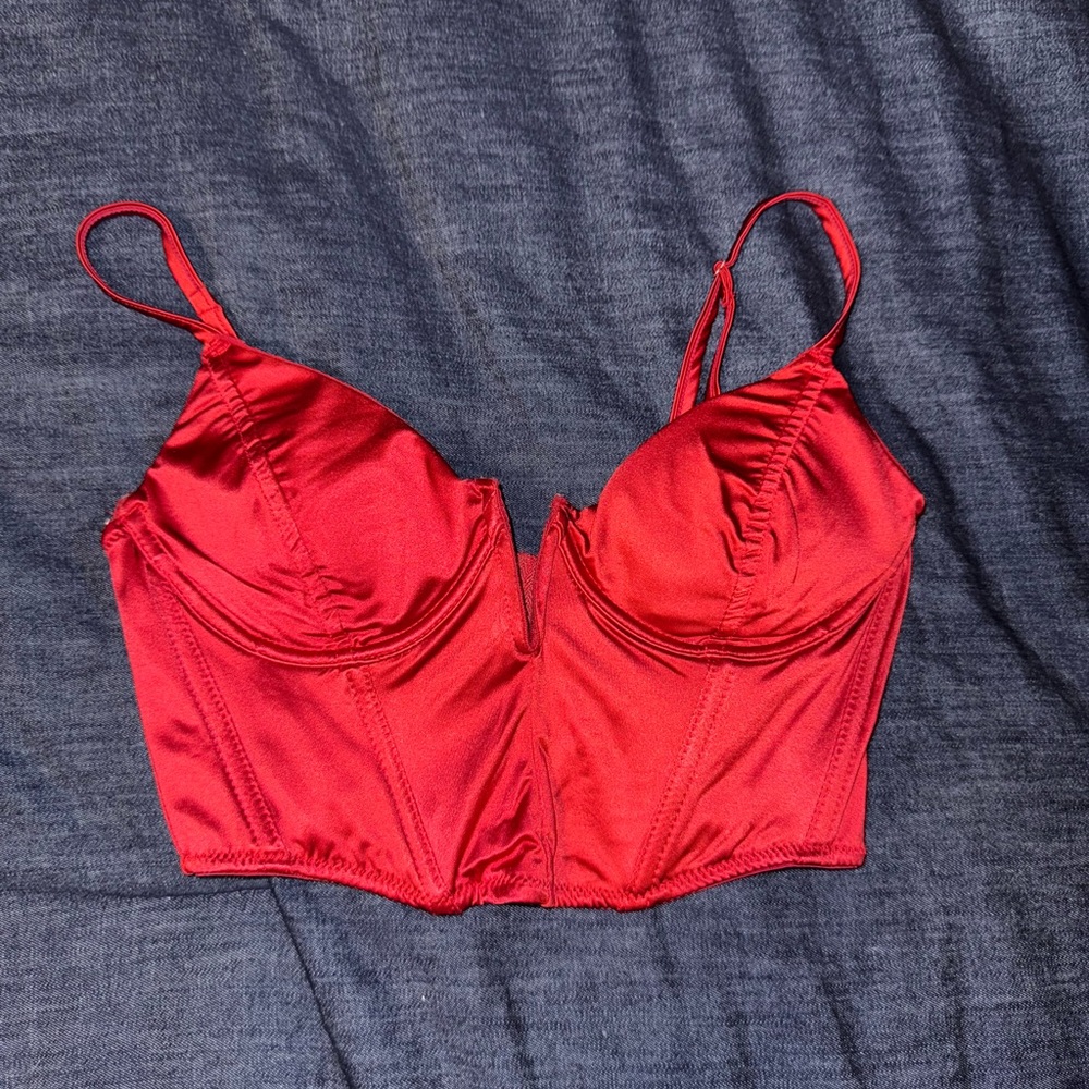 Red Satin Women's corset